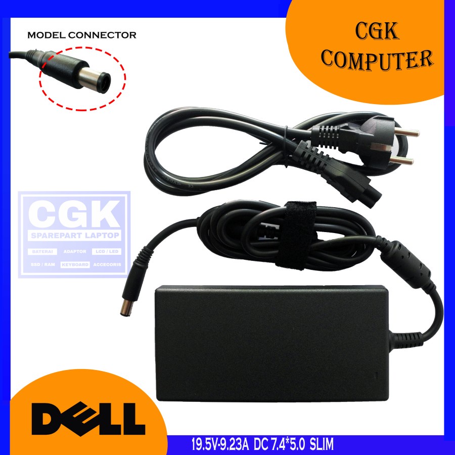 Adaptor Charger Laptop 19.5V-9.23A DC 7.4X5.0 (JARUM) for Dell Alienware 13 R3 DA180PM111 Slim PC Al