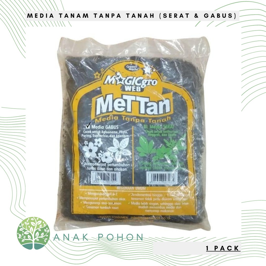 Media Tanam Serat &amp; Gabus Small - METAN (Media Tanam Tanpa Tanah) - Green World MAGICgro WEB METTAN