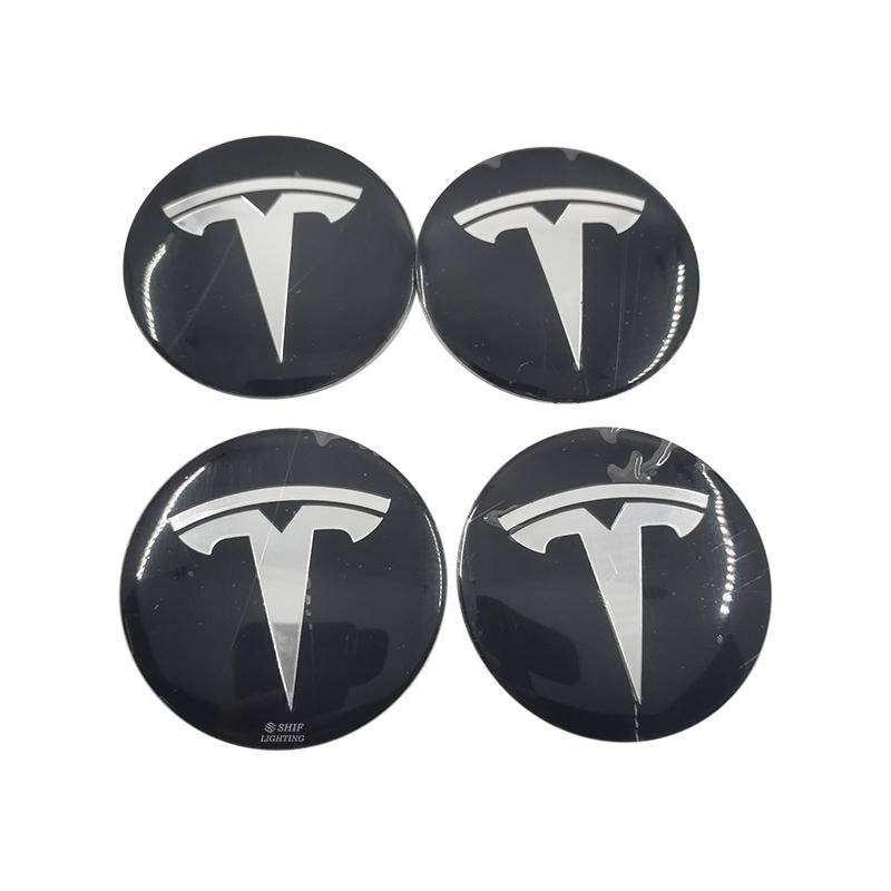Stiker Emblem Badge Logo Tesla 4x56mm Untuk Velg Mobil Tesla