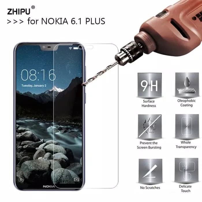TEMPERED GLASS NOKIA 6.1+ PLUS 2018 NEW ANTI GORES KACA FULL BENING - SCREEN PROTECTOR
