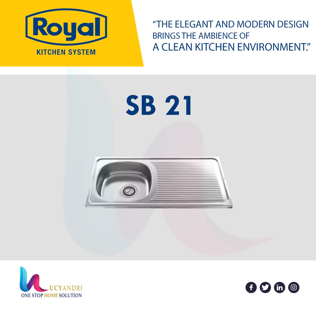 KITCHEN SINK BAK CUCI PIRING STAINLESS ROYAL ROYAL SB21