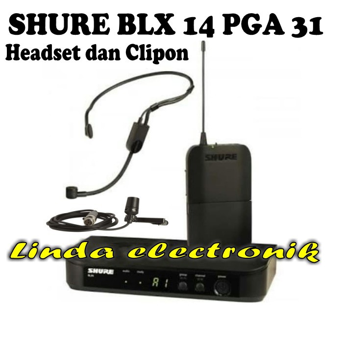 Mic shure blx14 pga31 headset dan clipon ORIGINAL shure blx 14 pga 31