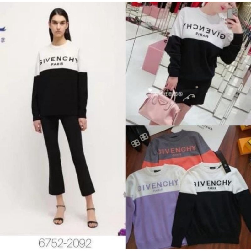 sweater rajut knitted gveency 2 tone