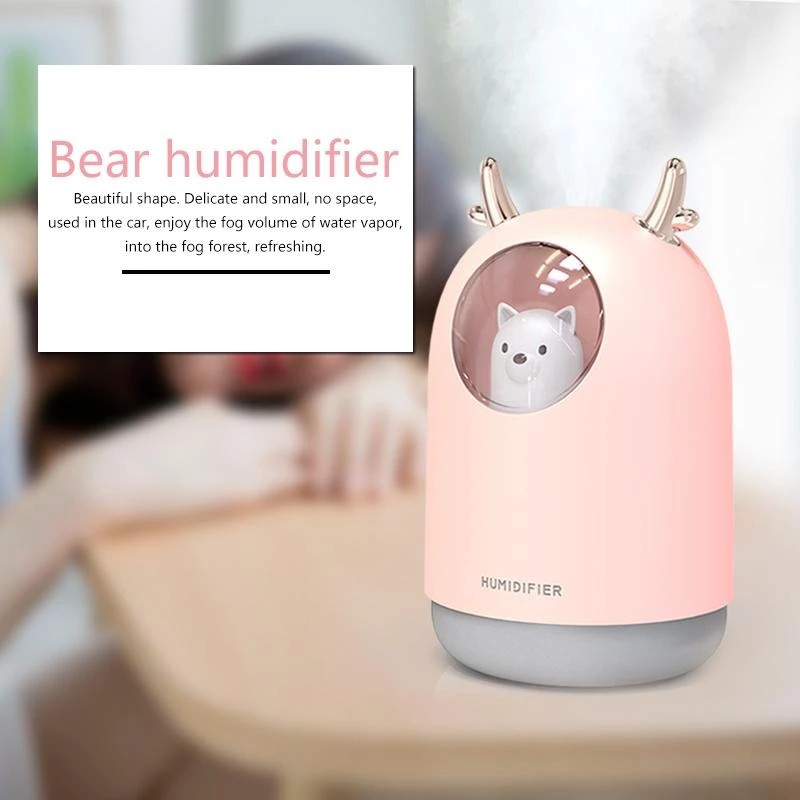 Humidifier Diffuser Aroma Diffuser 300ML Ultrasonic Oil Diffuser Aroma Pengharum Ruangan -Beruang