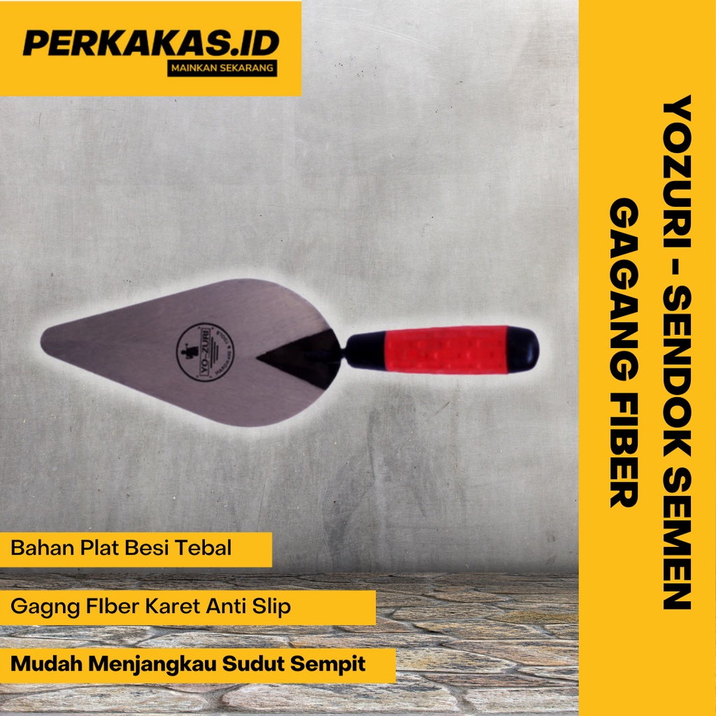 Sendok Semen Stainless Steel Gagang Fiber 6 7 8 Inch YOZURI