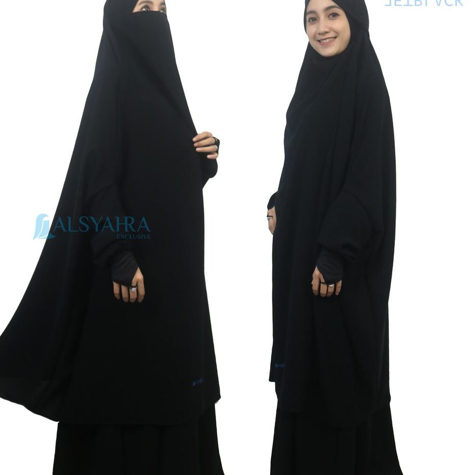 [ LKF ] French Khimar Zahira XXL Jetblack Alsyahra Exclusive terbaru ««
