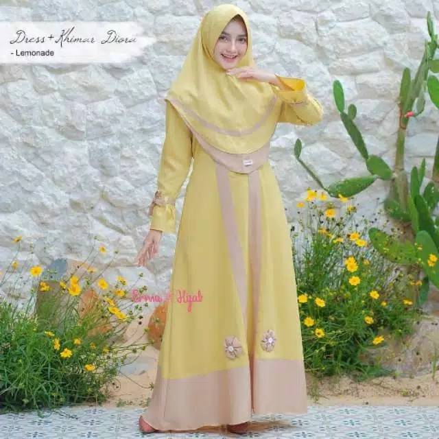 Diora syar'i + Khimar||Dress Muslim Set