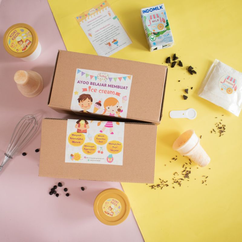 

DIY ice cream / souvenir membuat es krim / hampers ulang tahun cara membuat ice cream anak-anak