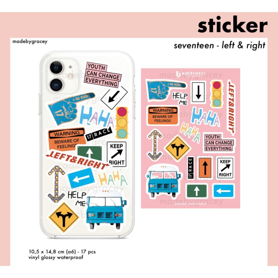 

[Ready] Stiker Seventeen - Left & Right Aesthetics Tumblr