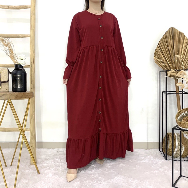 Grosir (60rb x 6pcs) - Kode 782 Gamis Kancing Full Voxy