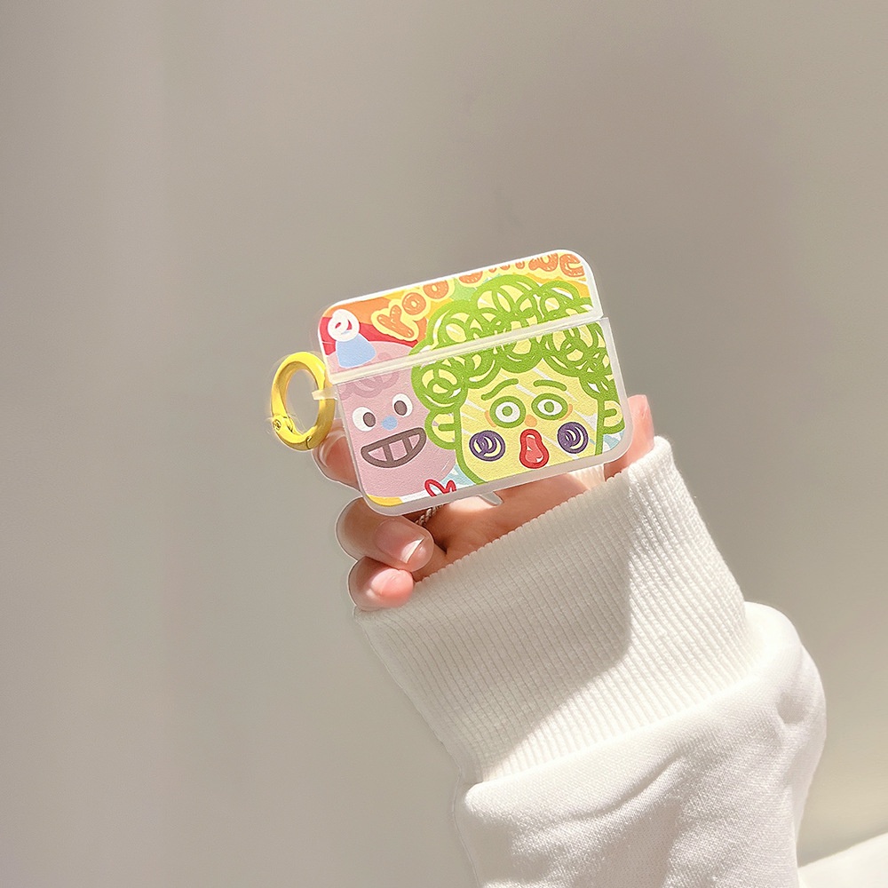 Soft Case TPU Motif Graffiti Laki-Laki Lucu Cover Apple Airpods 1 2 Pro 3 Bluetooth