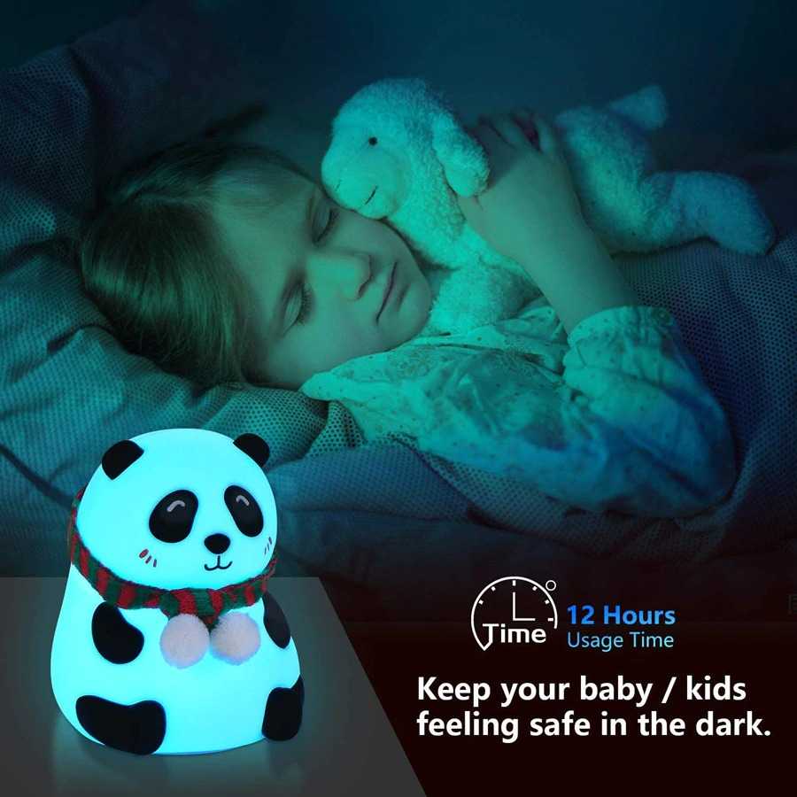 Lampu Tidur Gemoy Karakter Panda LED USB Silicone Rechargeable Lucu dan Unik Premium Silikon