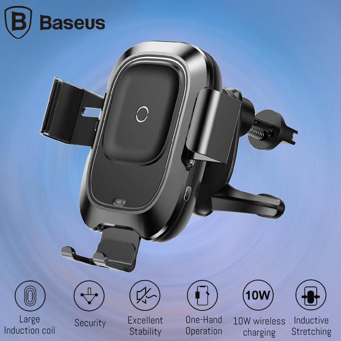 Baseus Qi Wireless Charger Car Charging Fast Auto Clamp 10W Wxzn-01