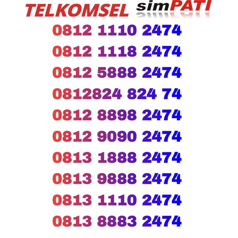 nomor cantik telkomsel simpati raja 2474