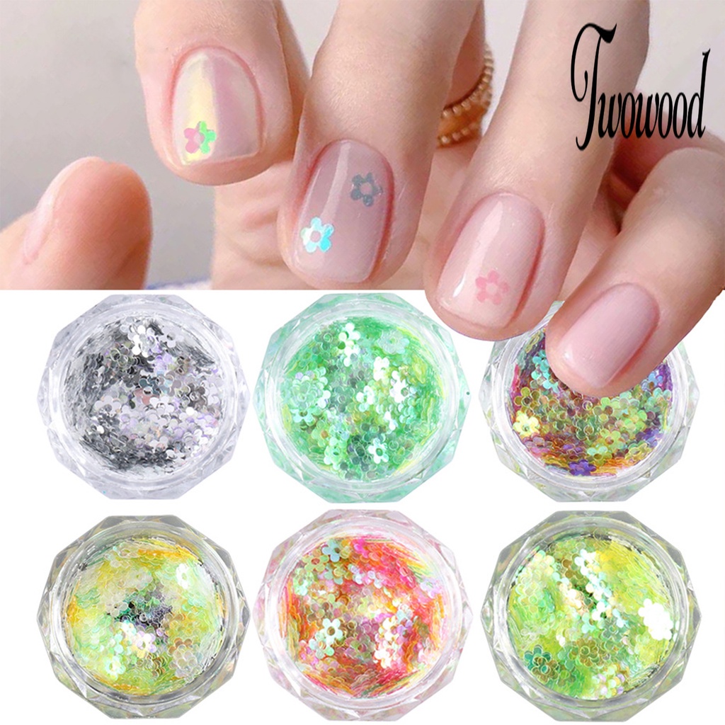 1 Kotak Payet Glitter Bentuk Bunga Untuk Dekorasi Nail Art