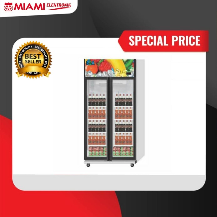 RSA Showcase Cooler 2 Pintu OPAL 575 Liter / Display Chiller RSA OPAL 450 Watt