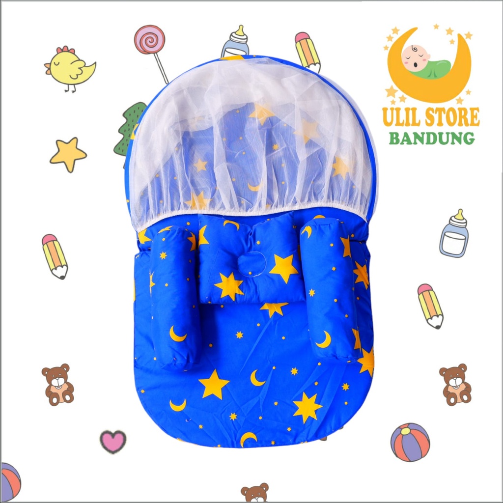 Kasur Bayi Lipat Kelambu / Kasur Bayi Model Matras Kelambu Free Bantal Peyang + Dua Guling Bayi-8