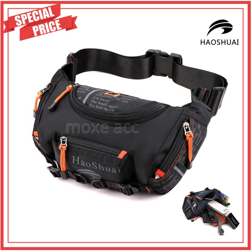 Tas Selempang Haoshuai 5130 Waist Bag Anti Air Fashion Casual