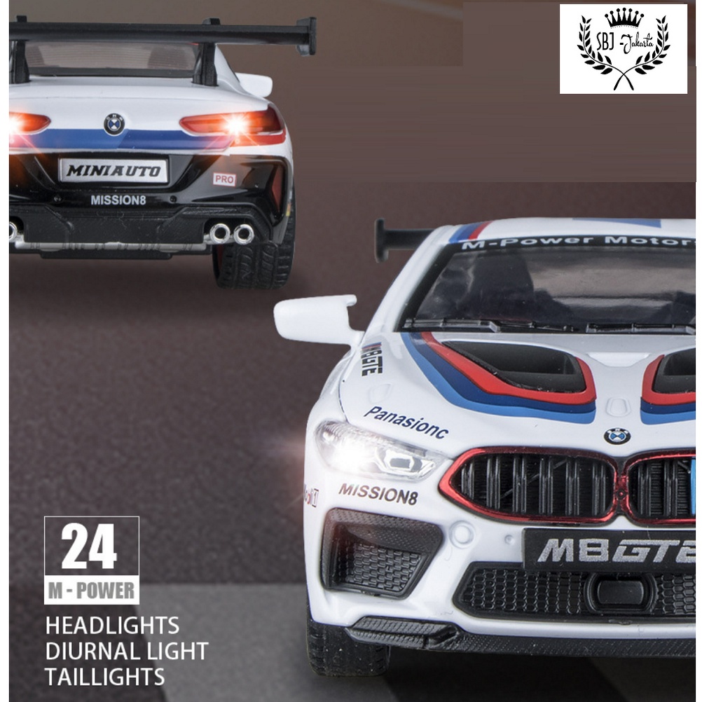 DIECAST MOBIL MINIAUTO BMW M8 GTE RACING METAL SERIES 1:32 DGN TATAKAN