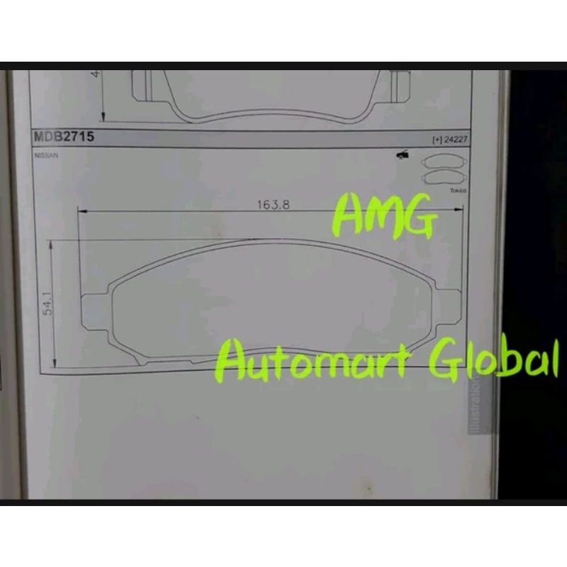 brake pad kampas rem depan nissan navara