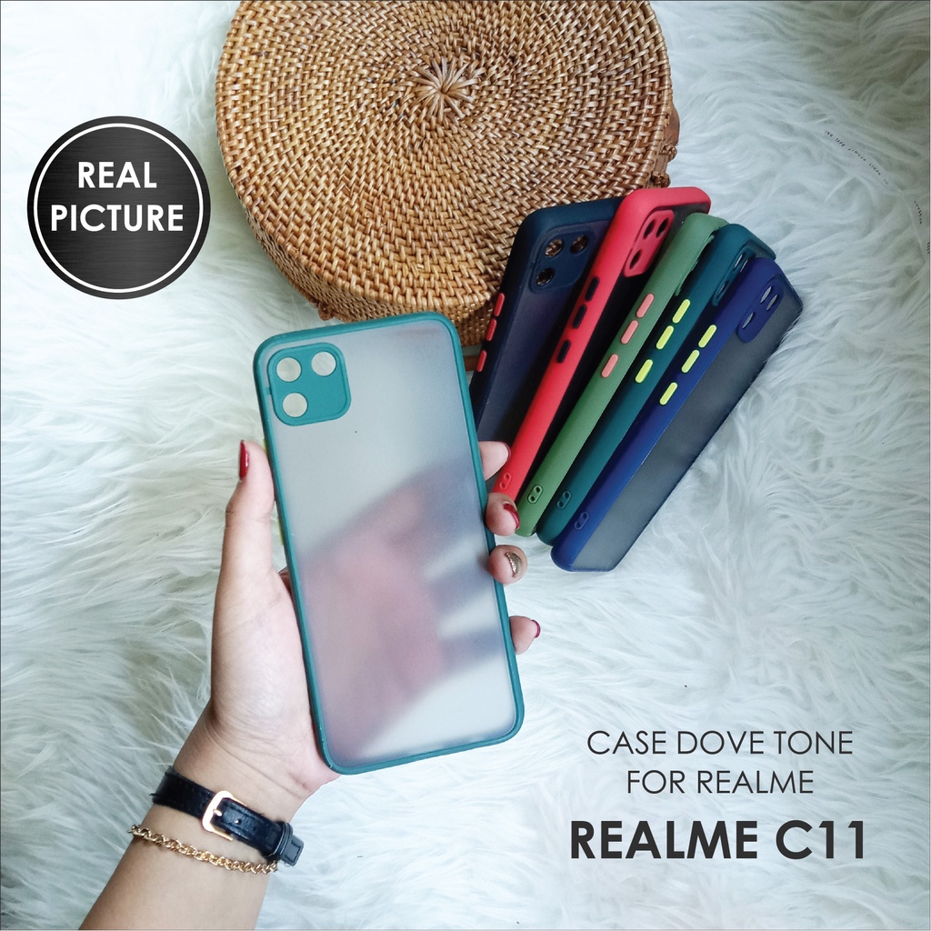 CASE HP REALME C11 SOFTCASE DOVE MATTE PLUS PELINDUNG CAMERA