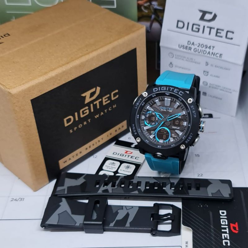 Jam Tangan Pria Fashion Analog DIGITEC DA 2094 Set Rubber Origina