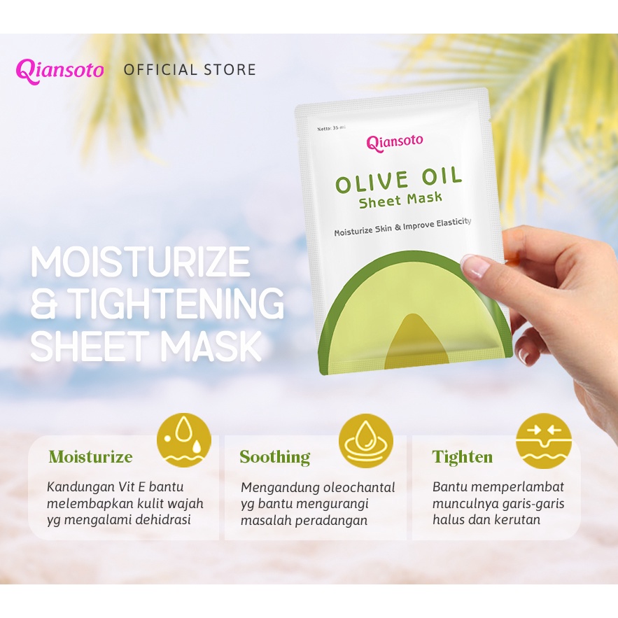 qiansoto masker wajah sheet mask olive oil qiansoto