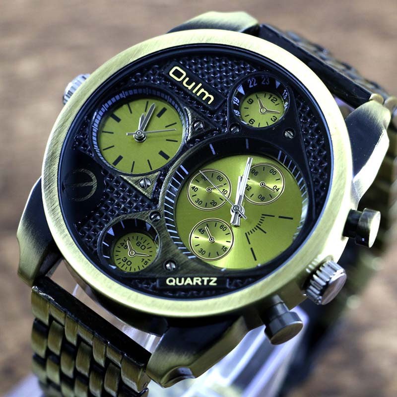 Oulm orologio da uomo Casual da uomo in acciaio inossidabile completo orologio da polso Casual nuovi