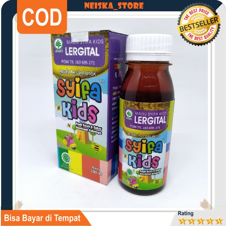 

Madu Anak Syifa Kids LERGITAL Netto 100 ml Madu Herbal Anak Sholeh Dan Sehat Alergi Dan Gatal