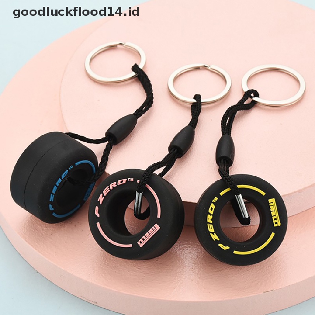 [OOID] F1 Racing Souvenirs Car Tire Keychain Gift Mini Car Keychains Unisex Key-Ring ID