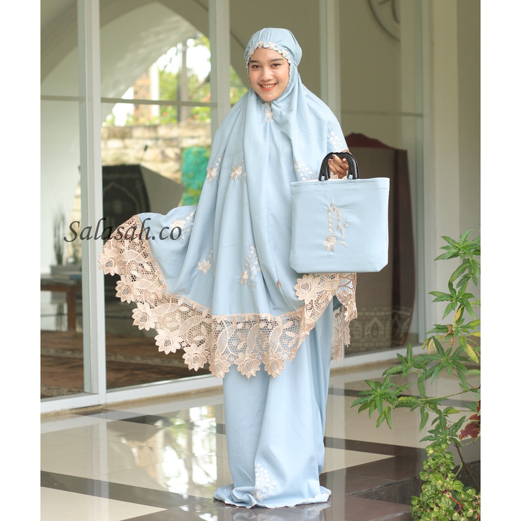 Mukena Bordir Mewah Terbaru Dewasa Katun Rayon Asli Adem Salasah Collection Tasikmalaya 2021