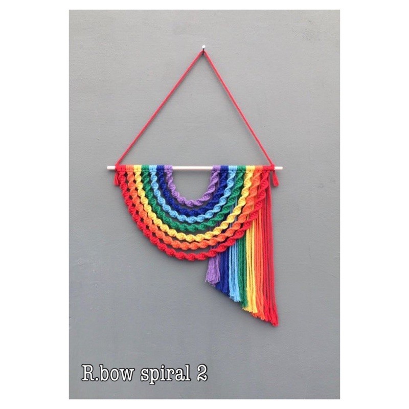 macrame rainbow hiasan dinding pintu kamar