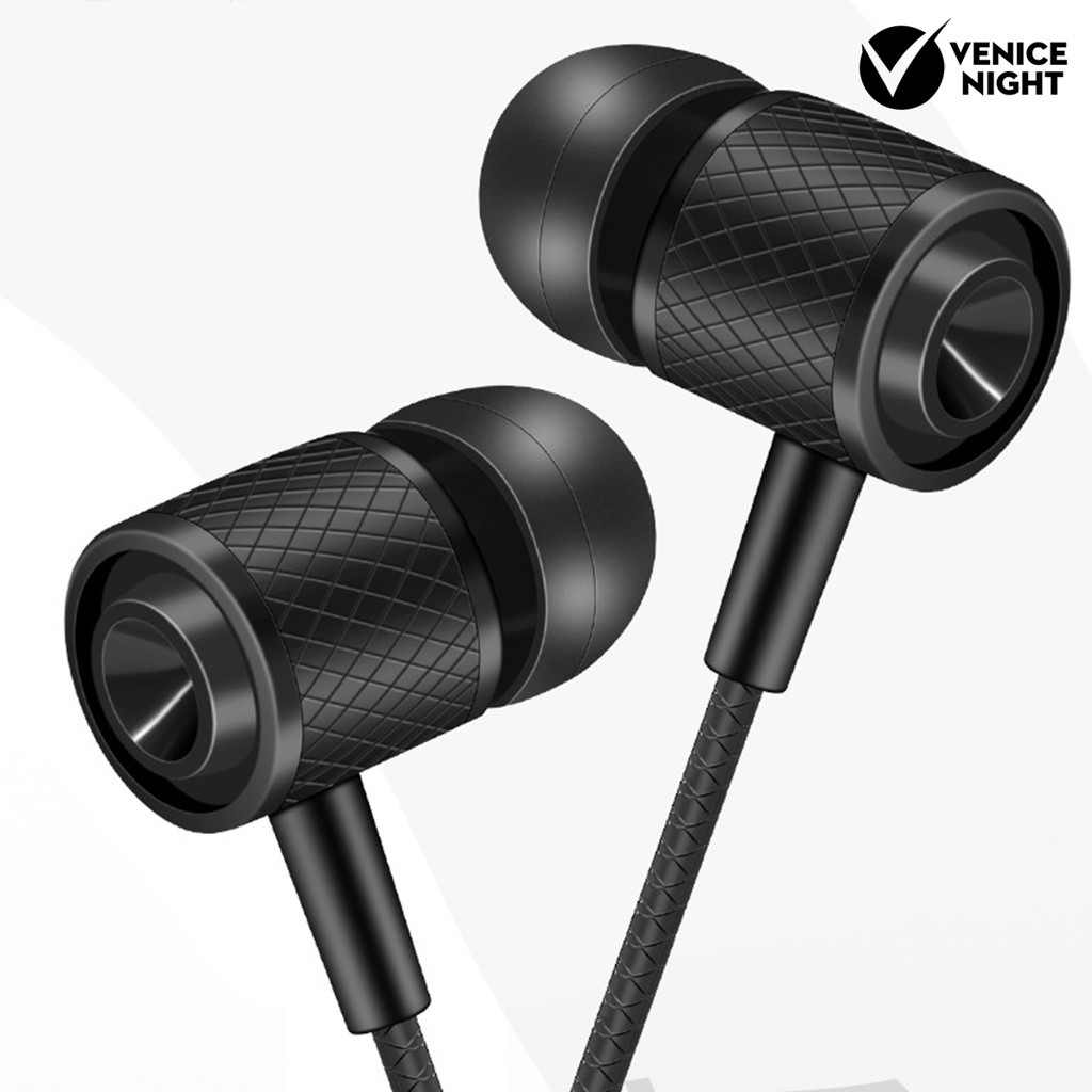 (VNEP) (Berkabel) Headset Earphone Earbuds Sport Bass Kuat Ringan Noise Canceling Jack 3.5mm Untuk Lari