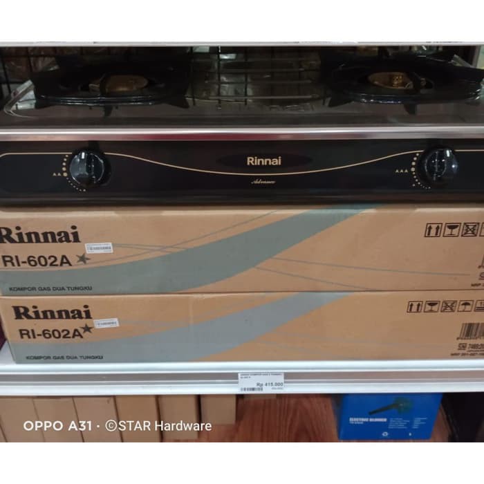 PROMO Rinnai RI 602A. Kompor Gas 2 Tungku Alas Stainless. Baru &amp; Bergaransi Resmi