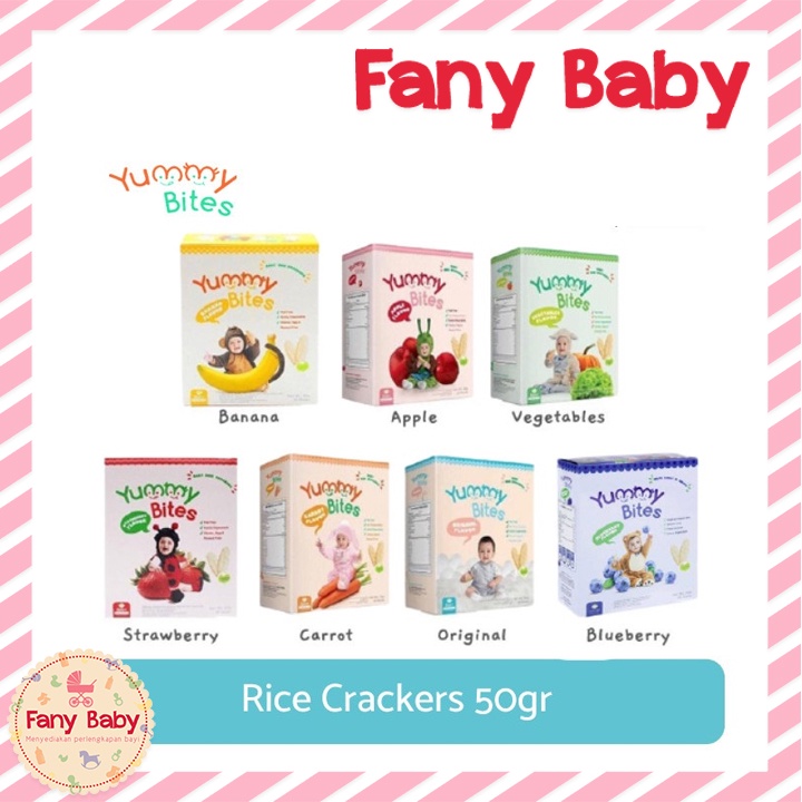 YUMMY BITES RICE CRACKERS ORIGINAL 50GR