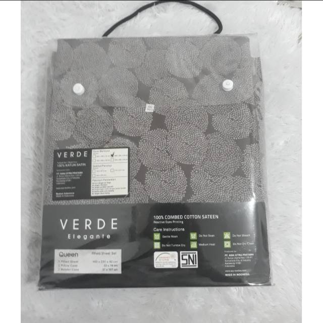 VERDE ELEGANTE BAHAN FULL KATUN SATEEN QUEEN UK 160X200X40CM