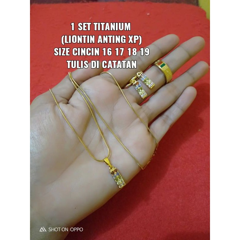 set klg anting cincin mix titanium