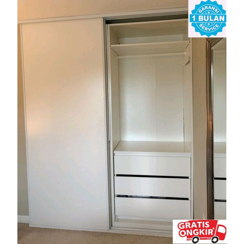 lemari baju / lemari sliding request rak gantung finishing HPL custom uk P160xL60xT200cm
