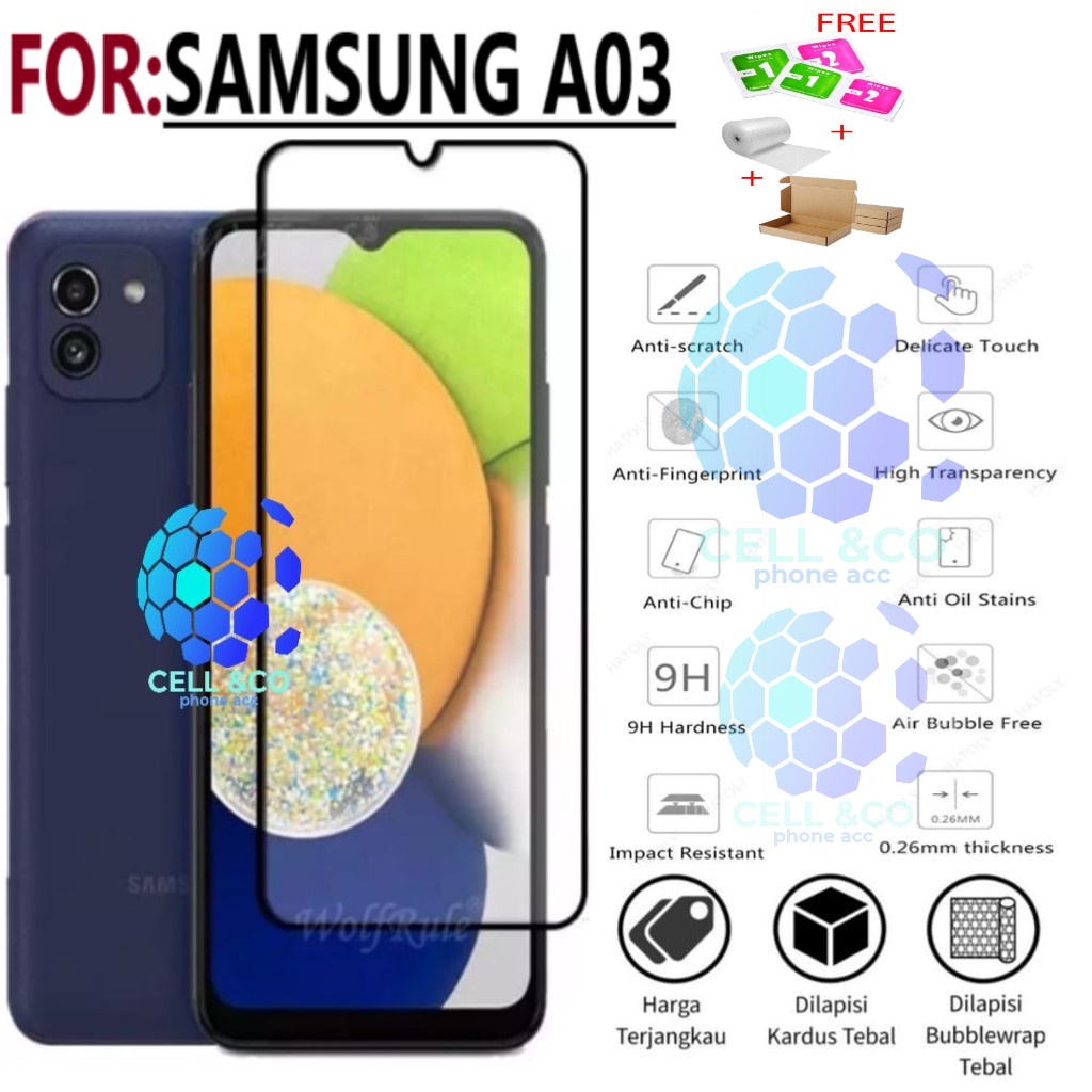 NEW SAMSUNG GALAXY A03 TERBARU Tempered Glass Full HD Anti Gores Premium Screen Protector Pelindung Layar Kaca SAMSUNG GALAXY A03