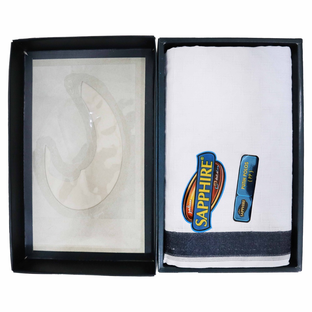 Sarung Sapphire Motif Putih Polos
