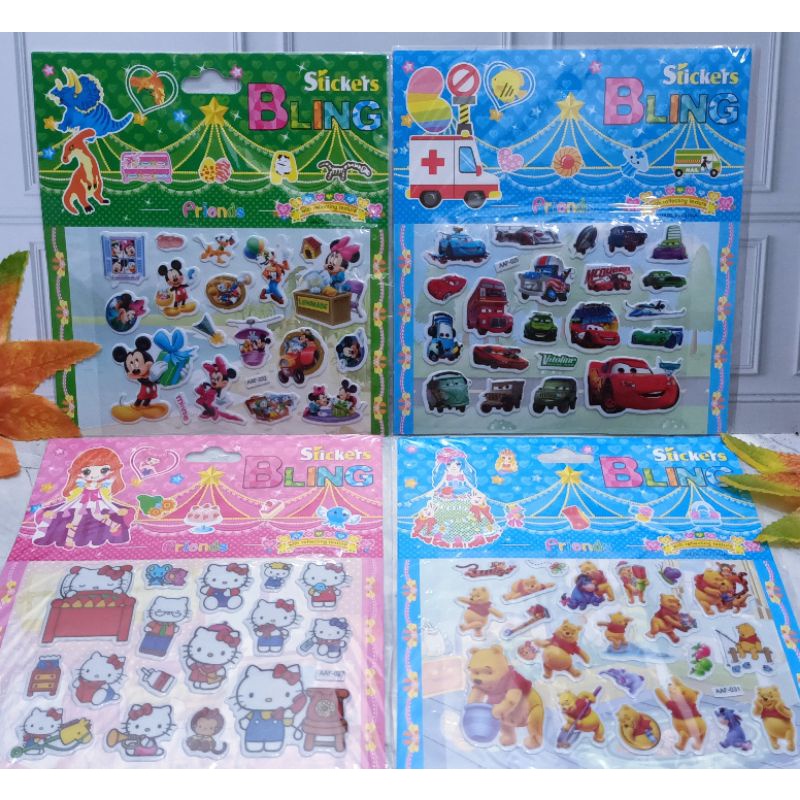 

mainan anak sticker bentuk , sticker tempel, stickers bling