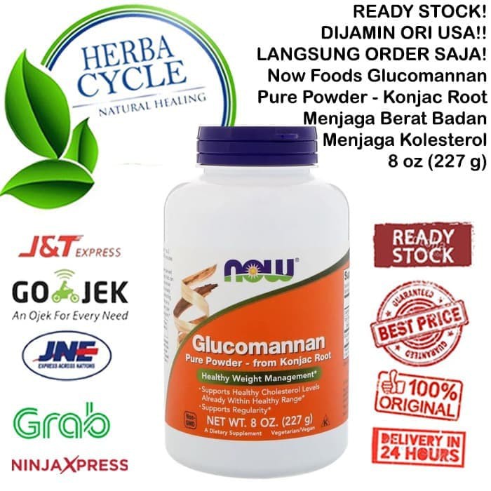 Now Foods Glucomannan Powder 227g Konjac Root Jaga Berat Badan ORI USA Now Glucomannan