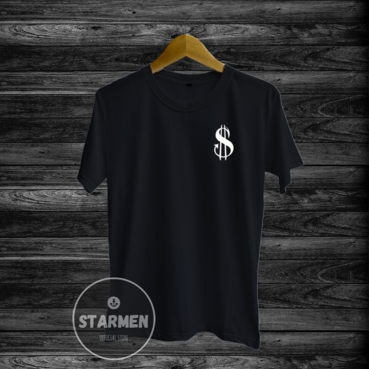 Kaos Distro Pria T-Shirt Motif Kata Kata DOLLAR