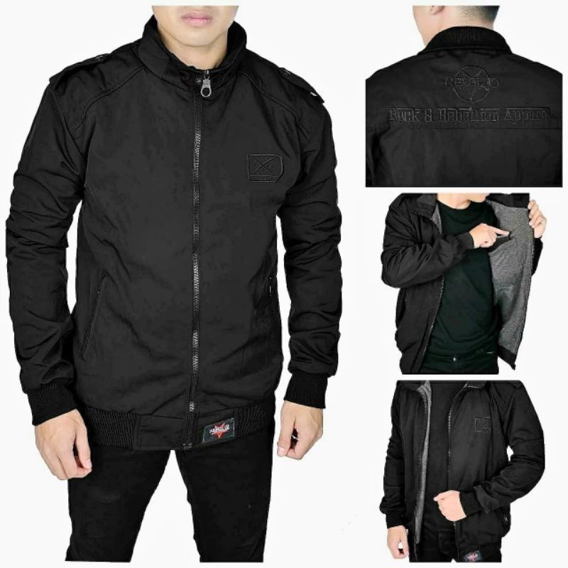 Jaket Pria Simple Casual - Jaket parasut pria waterproof Zipper - Jaket Motor Harian