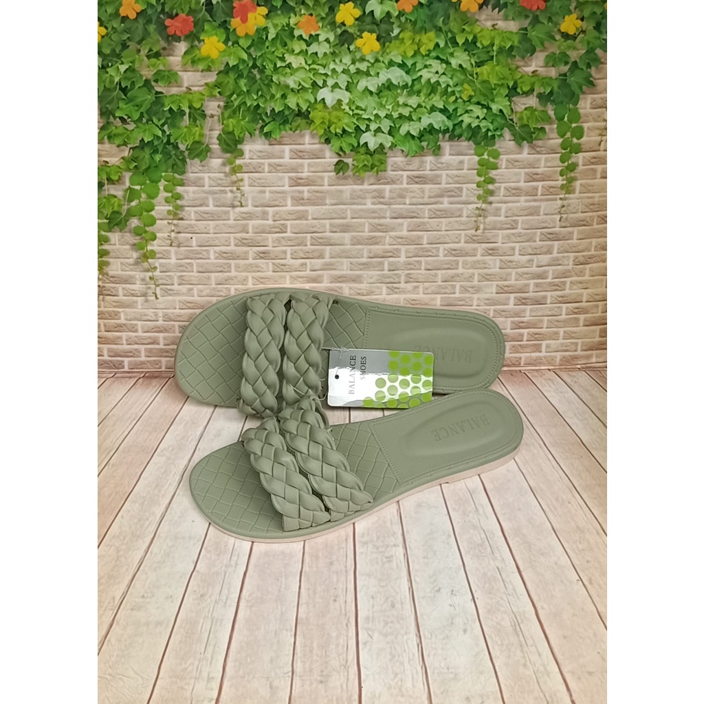 SANDAL JELLY WANITA SANDAL KARET PEREMPUAN TERBARU 2123 BALANCE DAN 2132 HYS-Ijo blc