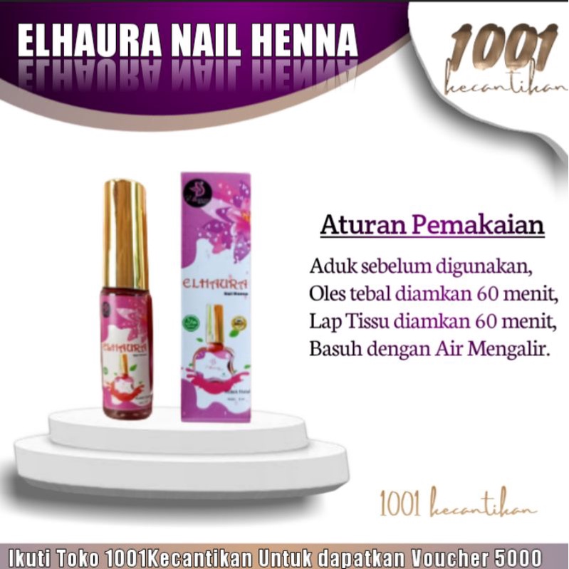 Kutek Halal Elhaura Nail Henna Sah Untuk Sholat Kuteks Muslimah Hena Kuku Maroon Hena Hitam - 1001 K
