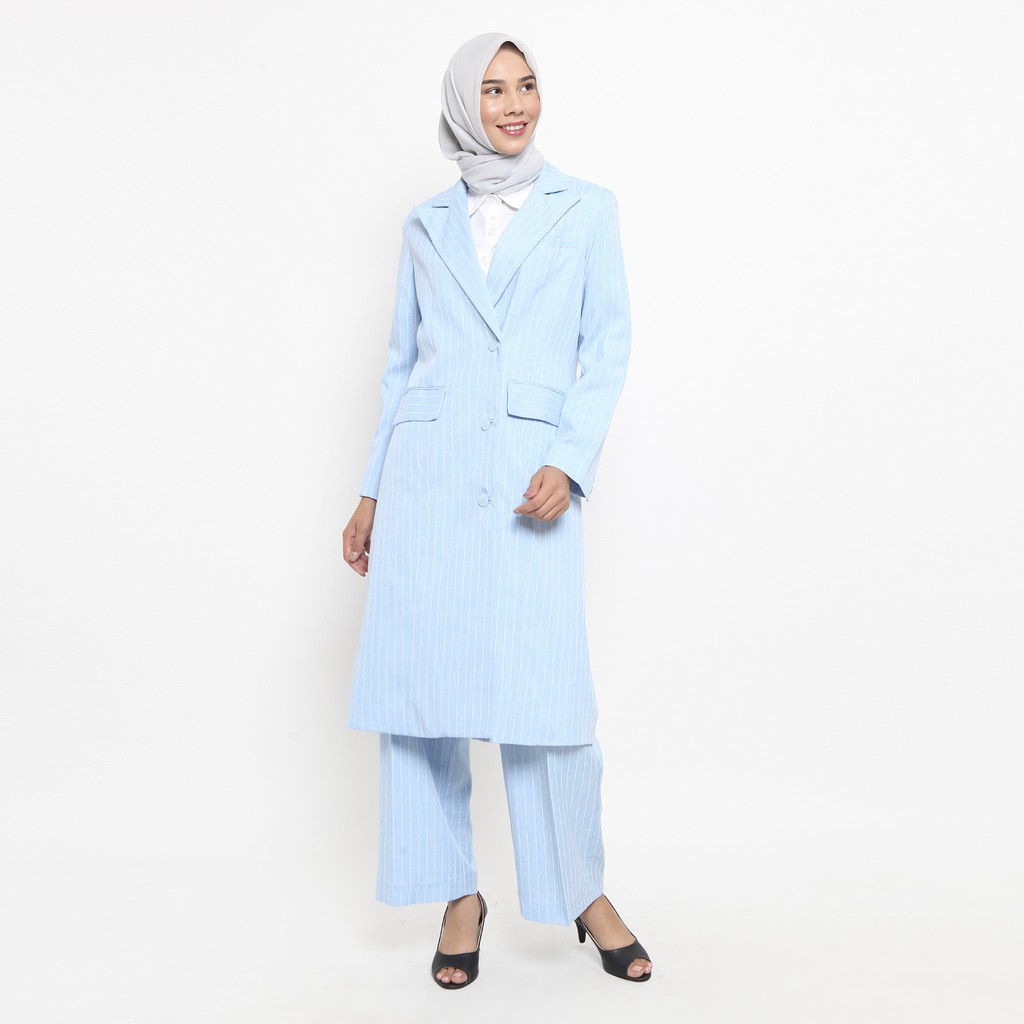 KLA by Itang Yunasz - Blazer Wanita Setelan Celana Gwen Blue