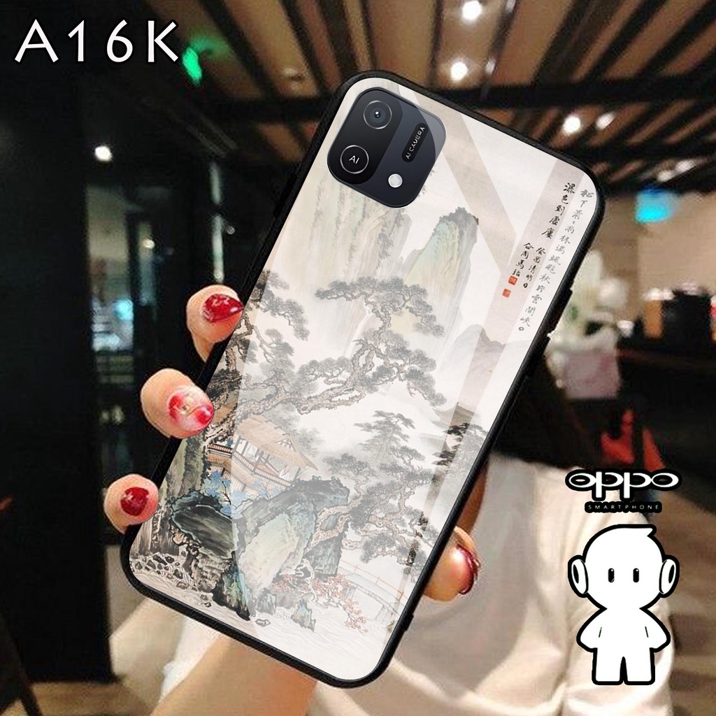 Softcase Kaca OPPO A16K  - Casing Hp OPPO A16K - Case Hp OPPO A16K  - Softcase OPPO A16K [H34]
