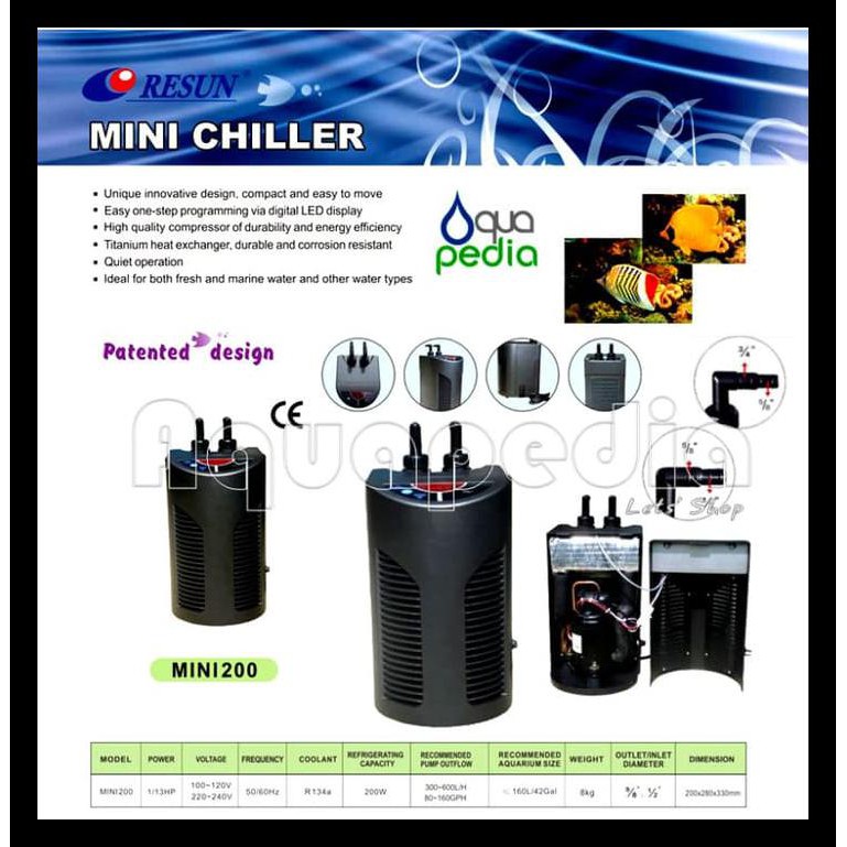 Resun Mini-200 Pendingin Air Mini Water Chiller Aquascape Best Seller 