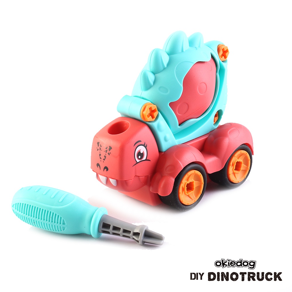 Okiedog DIY Dino Truck - Mainan Bongkar Pasang Anak Mobil Mobilan Anak Cowo Truk